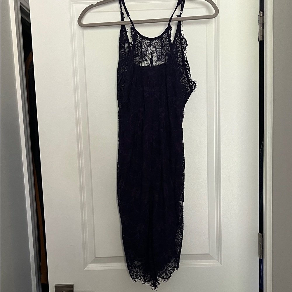 Free People Lace Chemise - Dark Blue